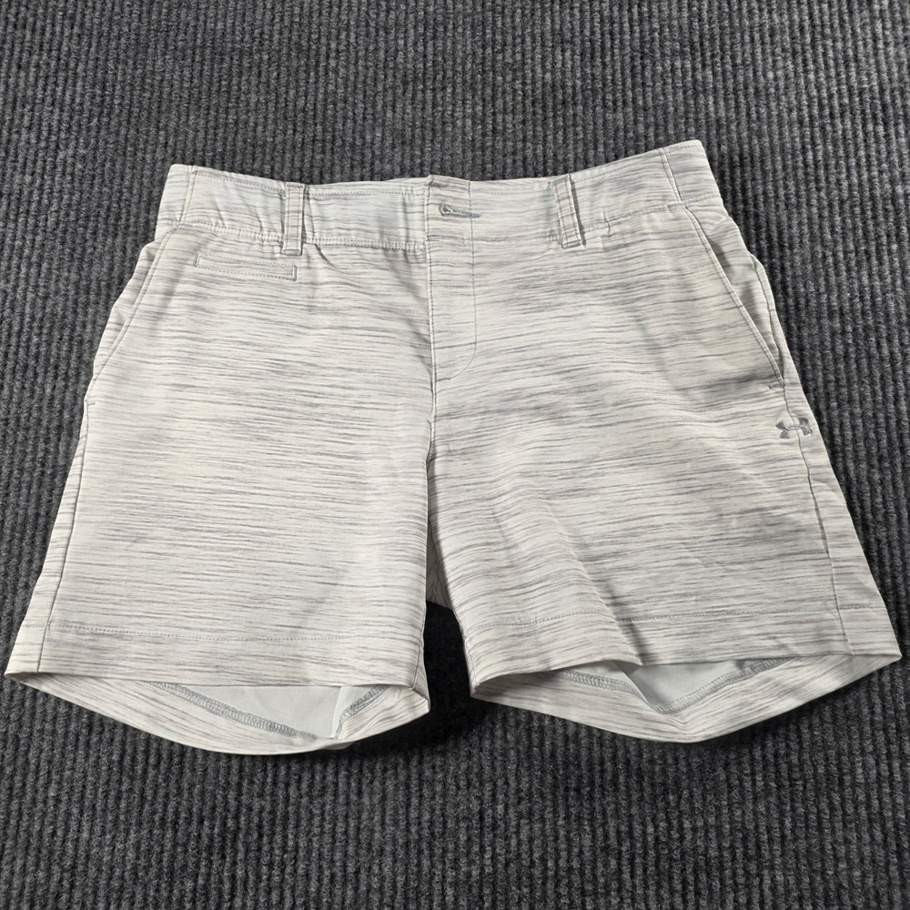 Under Armour HeatGear Link Golf Shorts Womens 2 Gray Space Dye - Picture 1 of 5